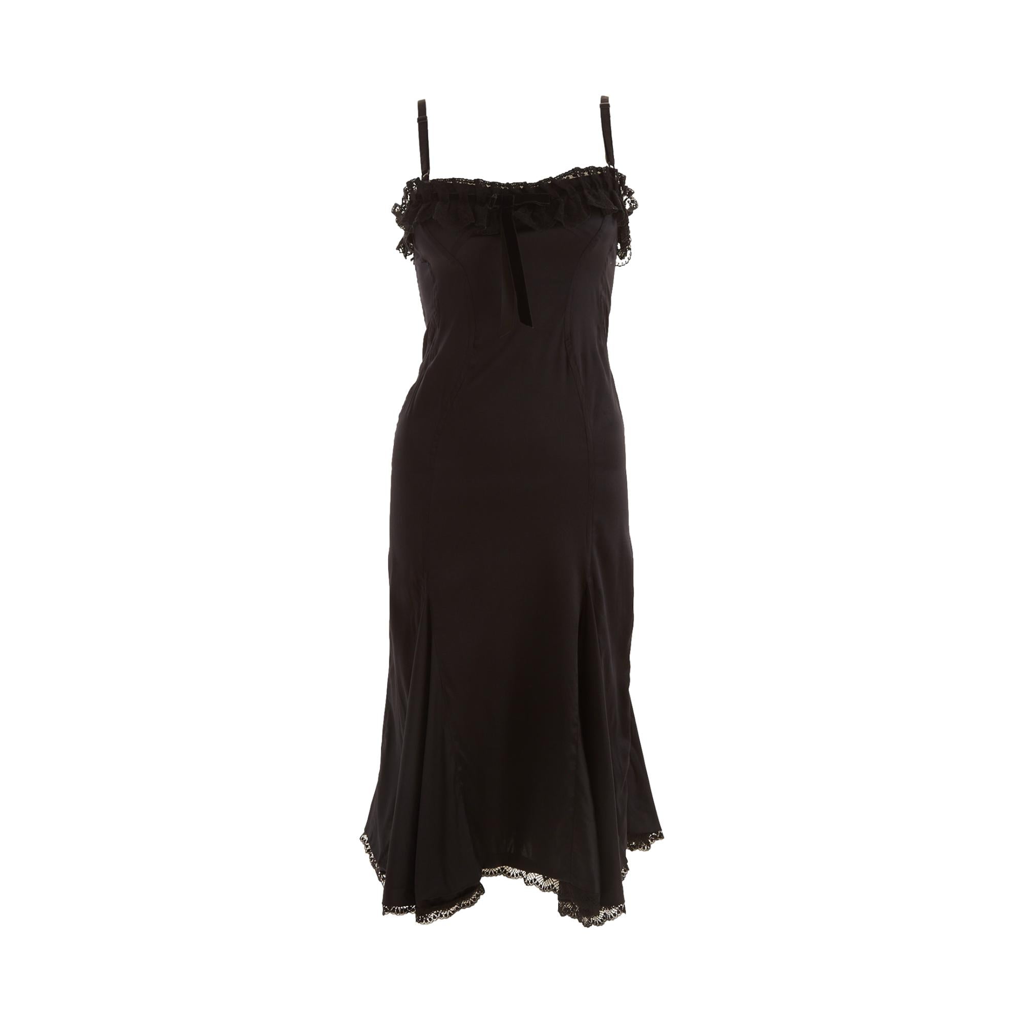 Dolce & Gabbana Black Silk Corset Dress