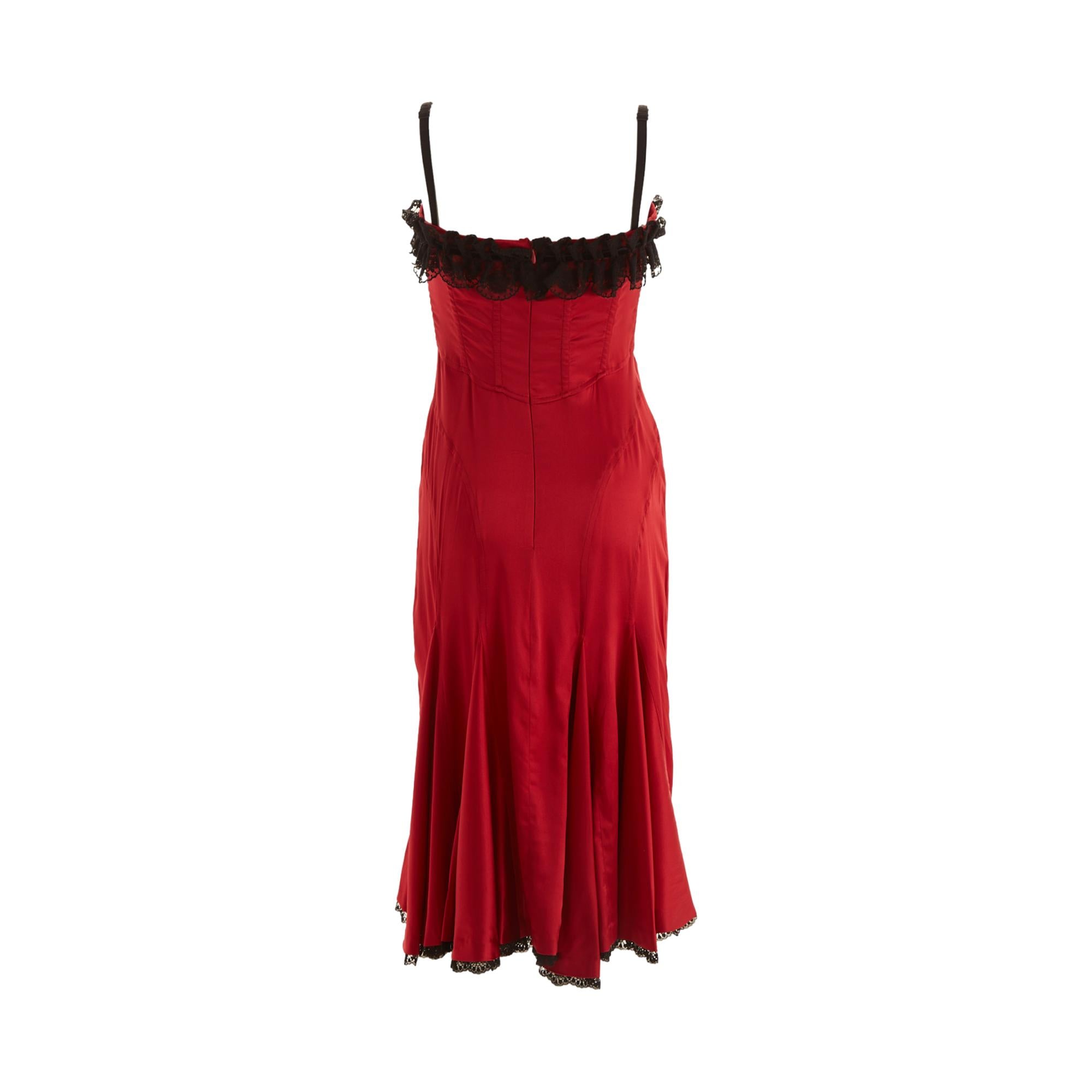 Dolce & Gabbana Red Lace Corset Dress Dolce & Gabbana Red Lace Corset Dress