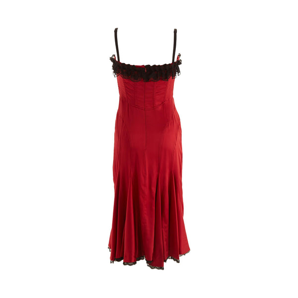 Dolce & Gabbana Red Lace Corset Dress