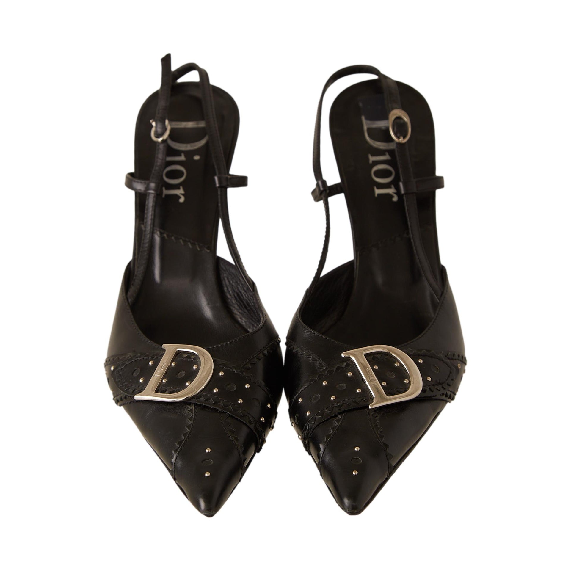 Dior Black D'trick Slingback Heels – Treasures of NYC