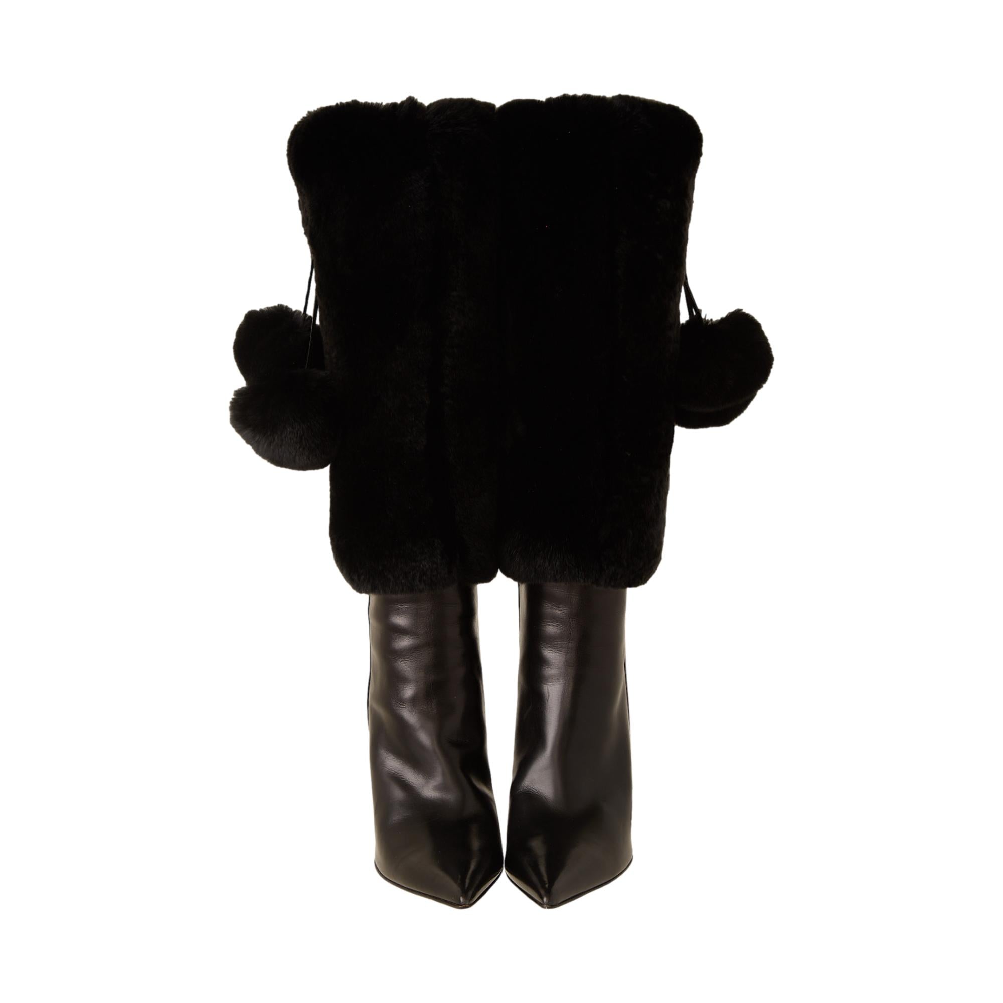Dior Black Fur Boots