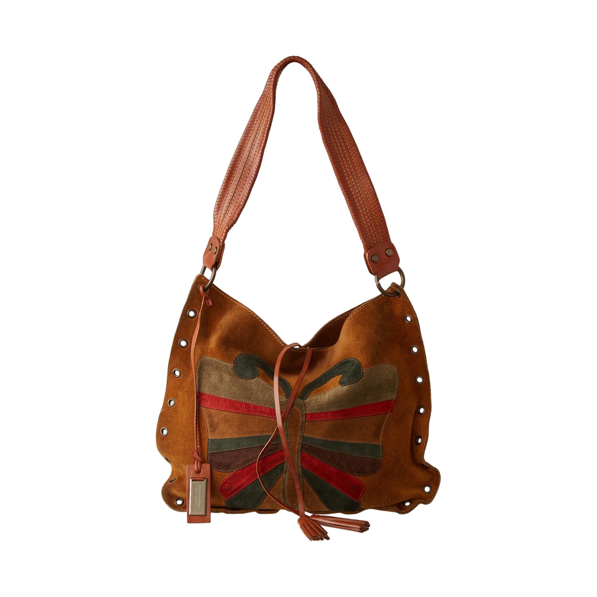Dolce & Gabbana Brown Butterfly Shoulder Bag