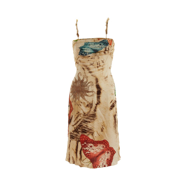 Roberto Cavalli Tan Animal Print Dress
