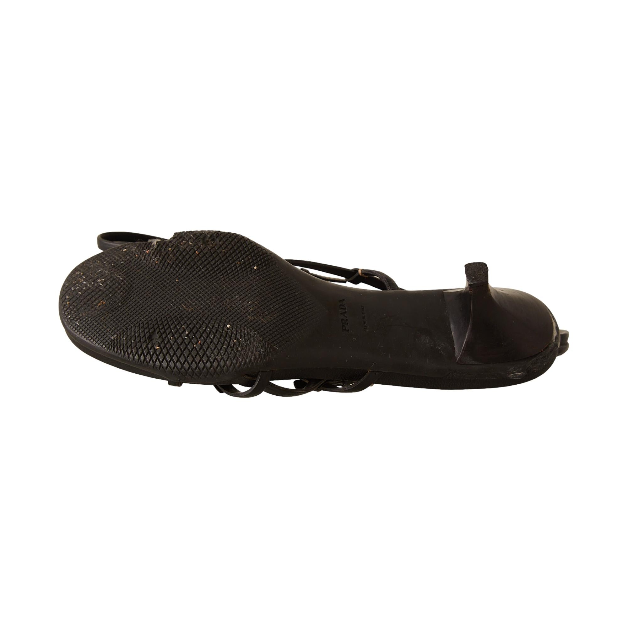 Prada Black Contrast Stitch Buckle Heels – Treasures of NYC