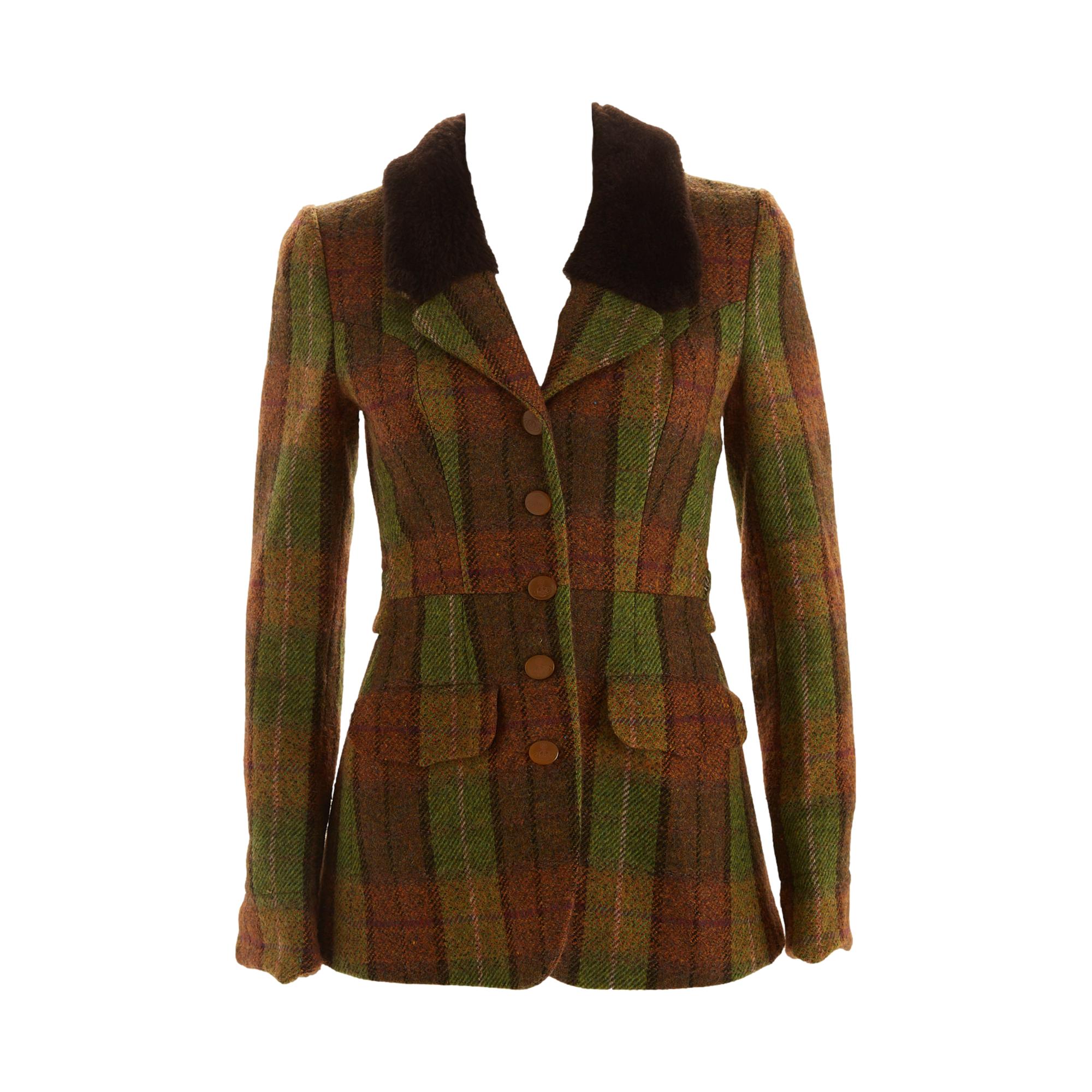 Vivienne Westwood Green Plaid Wool Jacket
