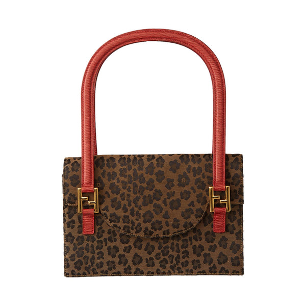 Fendi Cheetah Print Logo Hardware Shoulder Bag