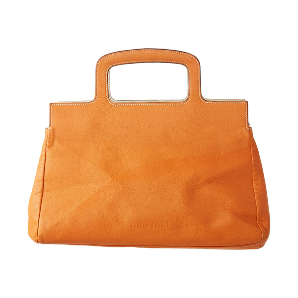 Miu Miu Orange Leather Top Handle Bag – Treasures of NYC