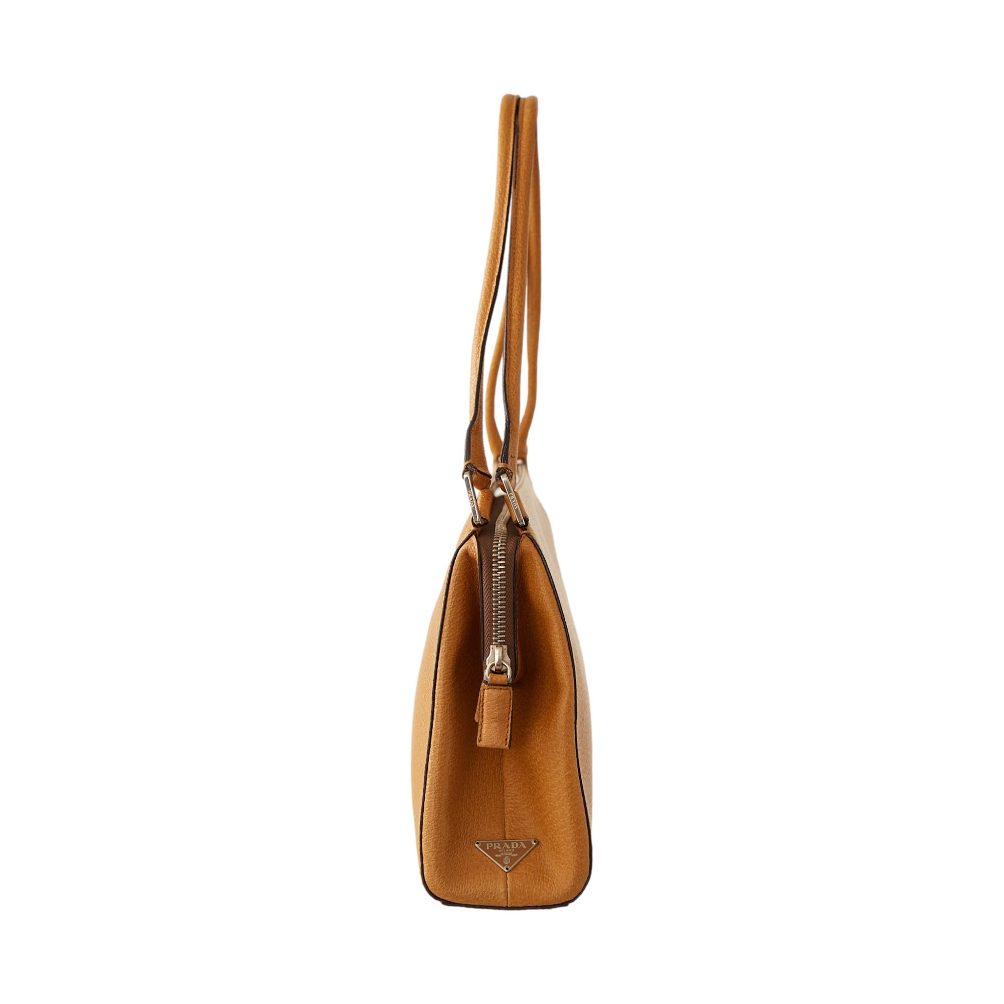 Prada Tan Leather Shoulder Bag