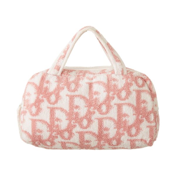 Dior Pink Logo Terry Cloth Bag