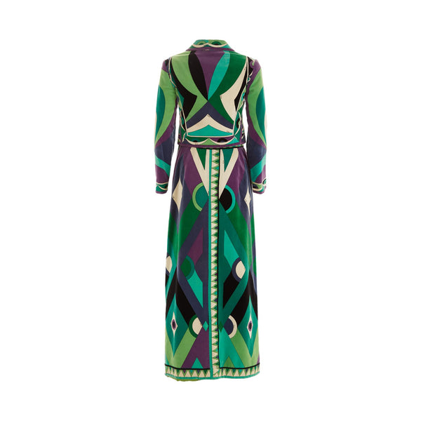 Pucci Green Print Velvet Skirt Set