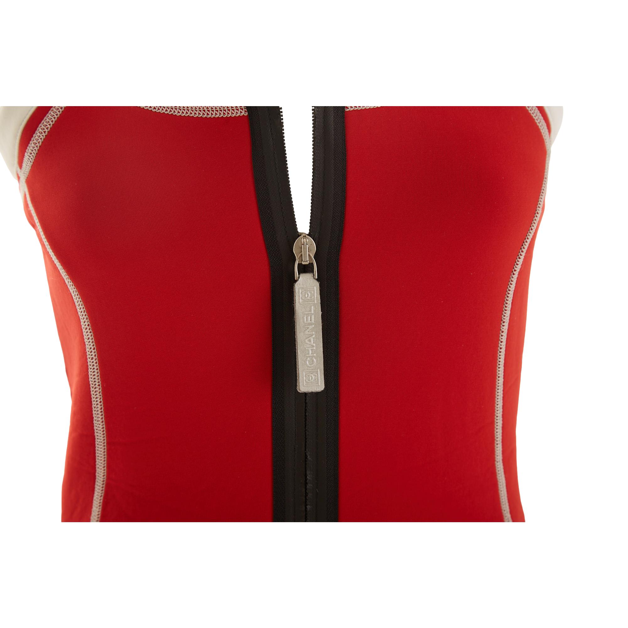 Chanel Sport Red Neoprene Suit