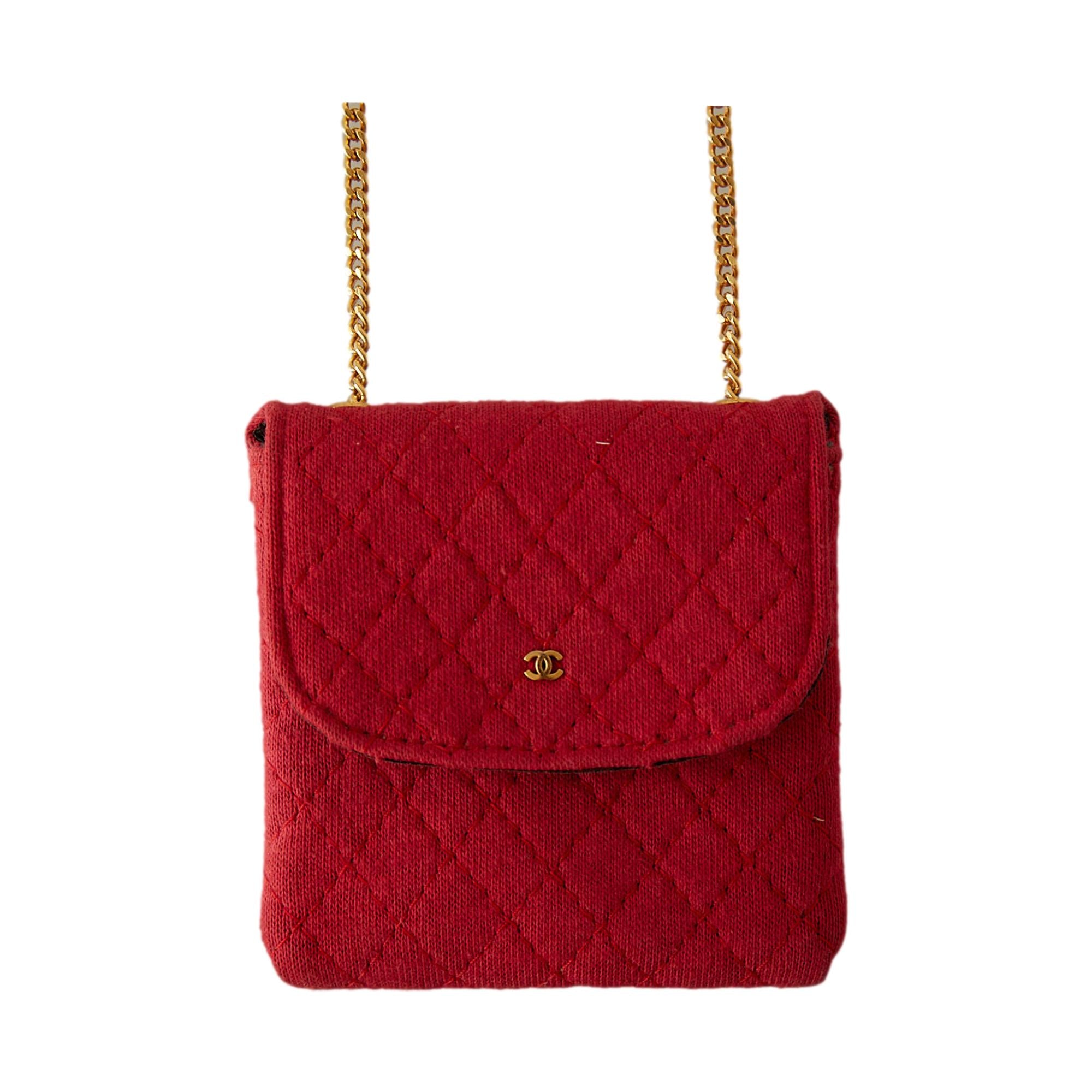 Chanel Red Quilted Micro Bag
