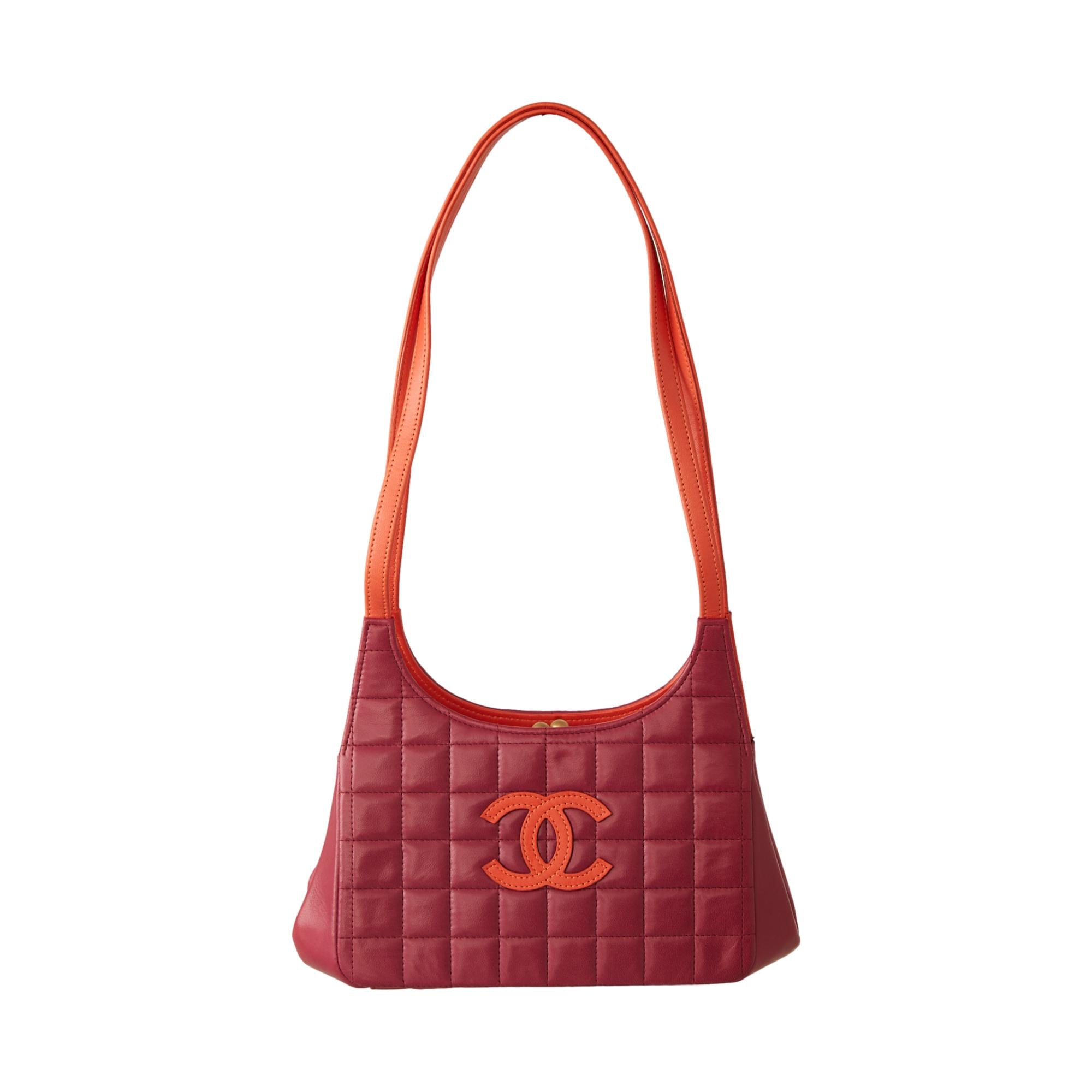 Chanel Purple Quilted Logo Shoulder Bag
