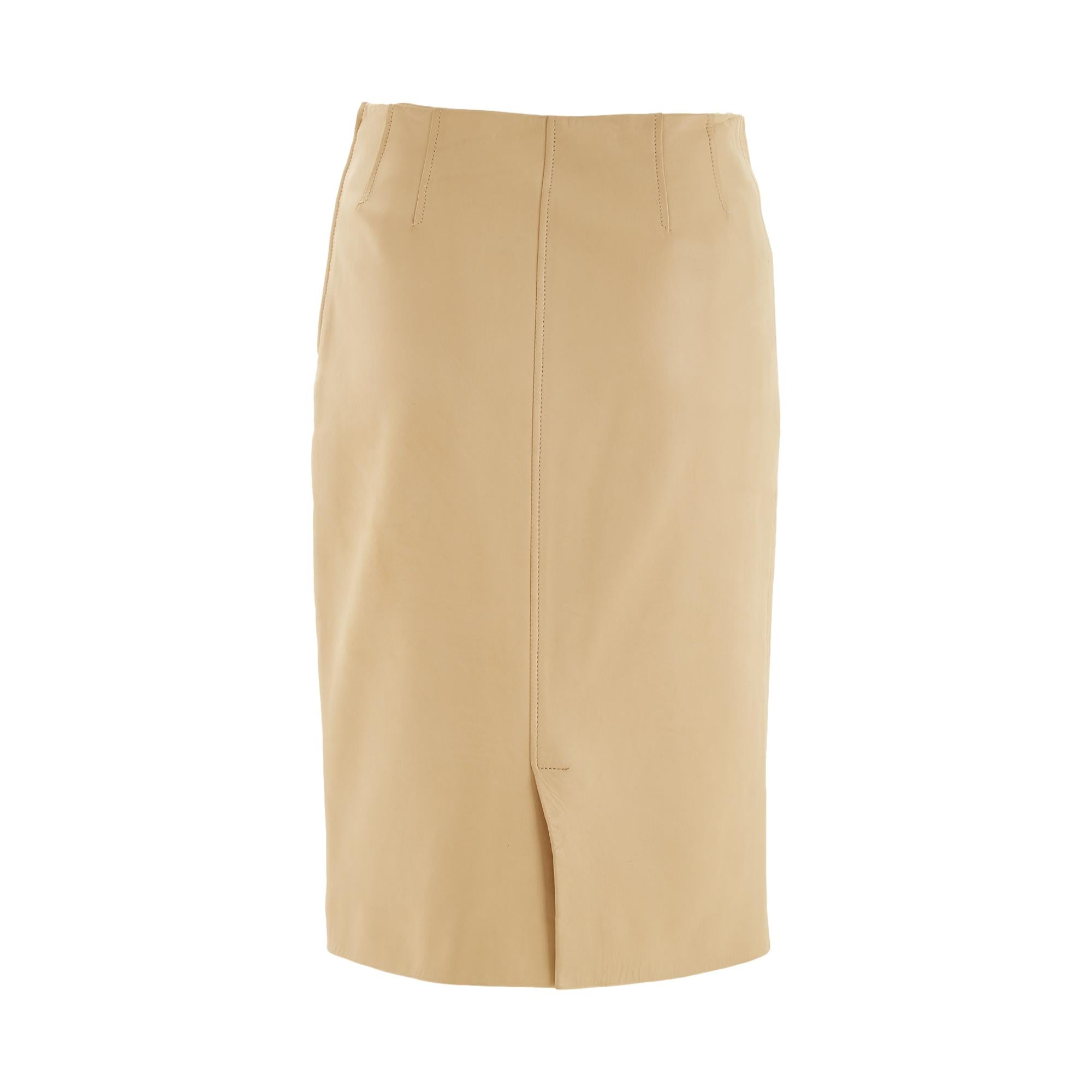Gucci Beige Leather Skirt