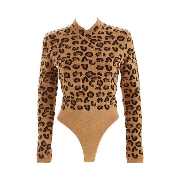 Alaia Cheetah Print Bodysuit Set