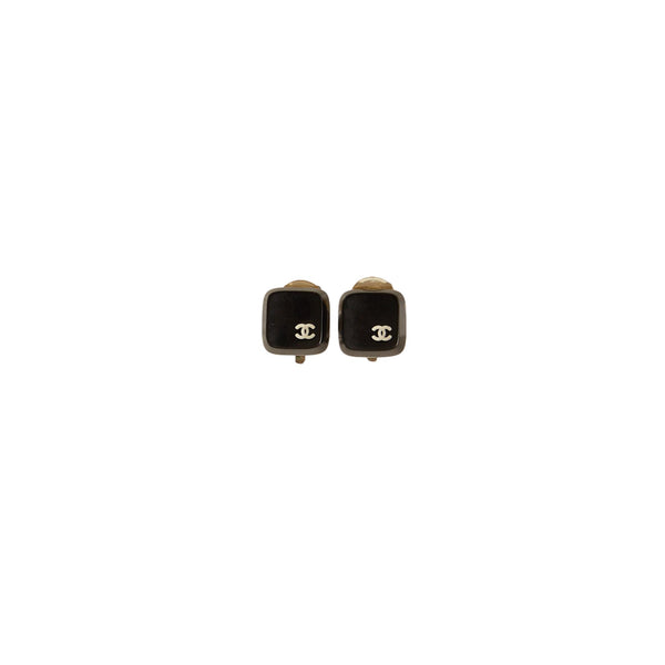 Chanel Black Keyboard Earrings