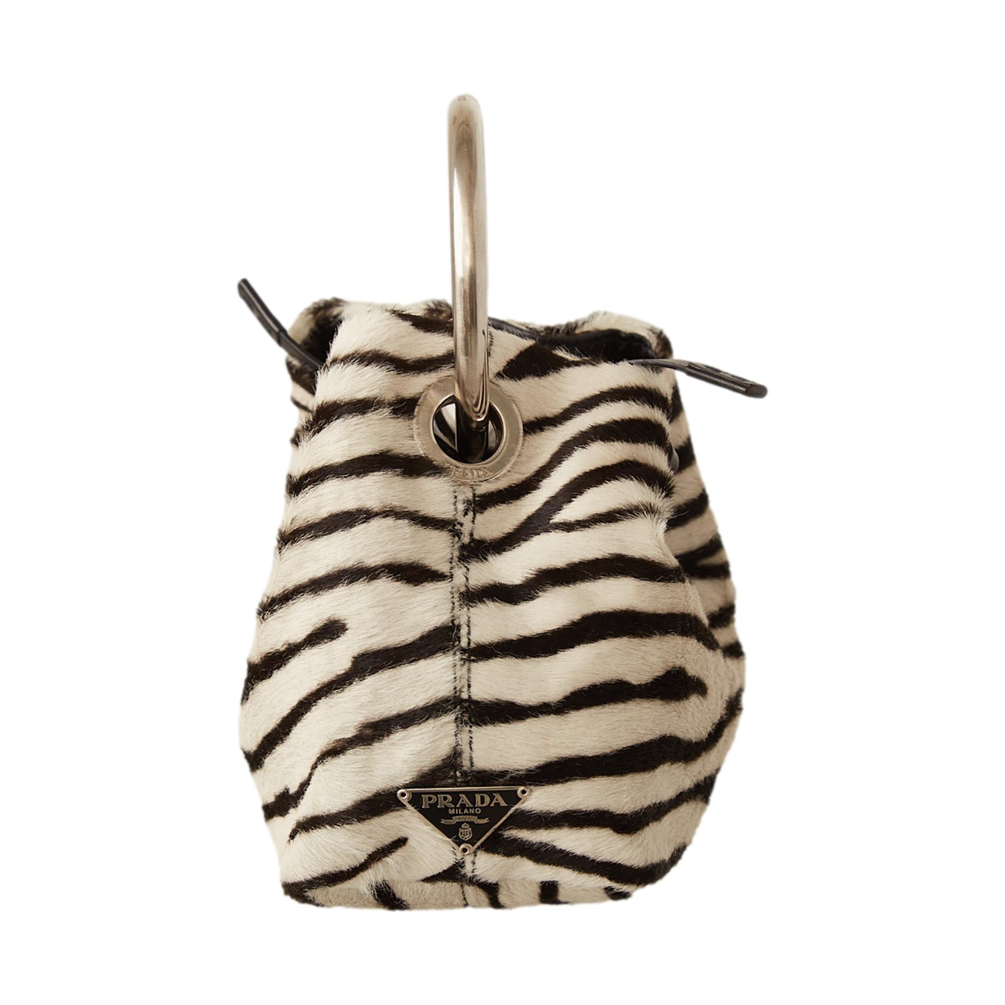 Prada Zebra Print Mini Top Handle Bag