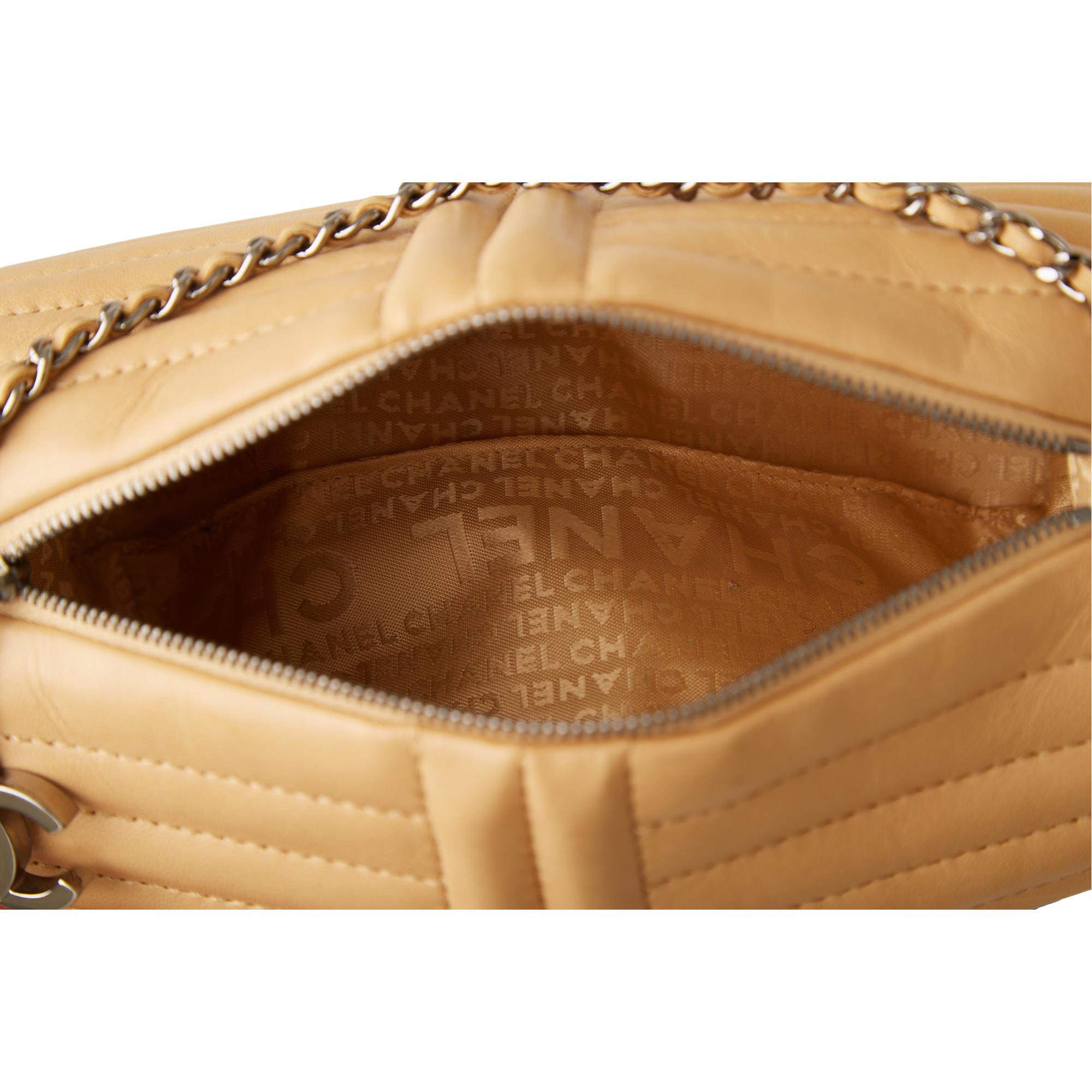 Chanel Tan Cylinder Chain Shoulder Bag