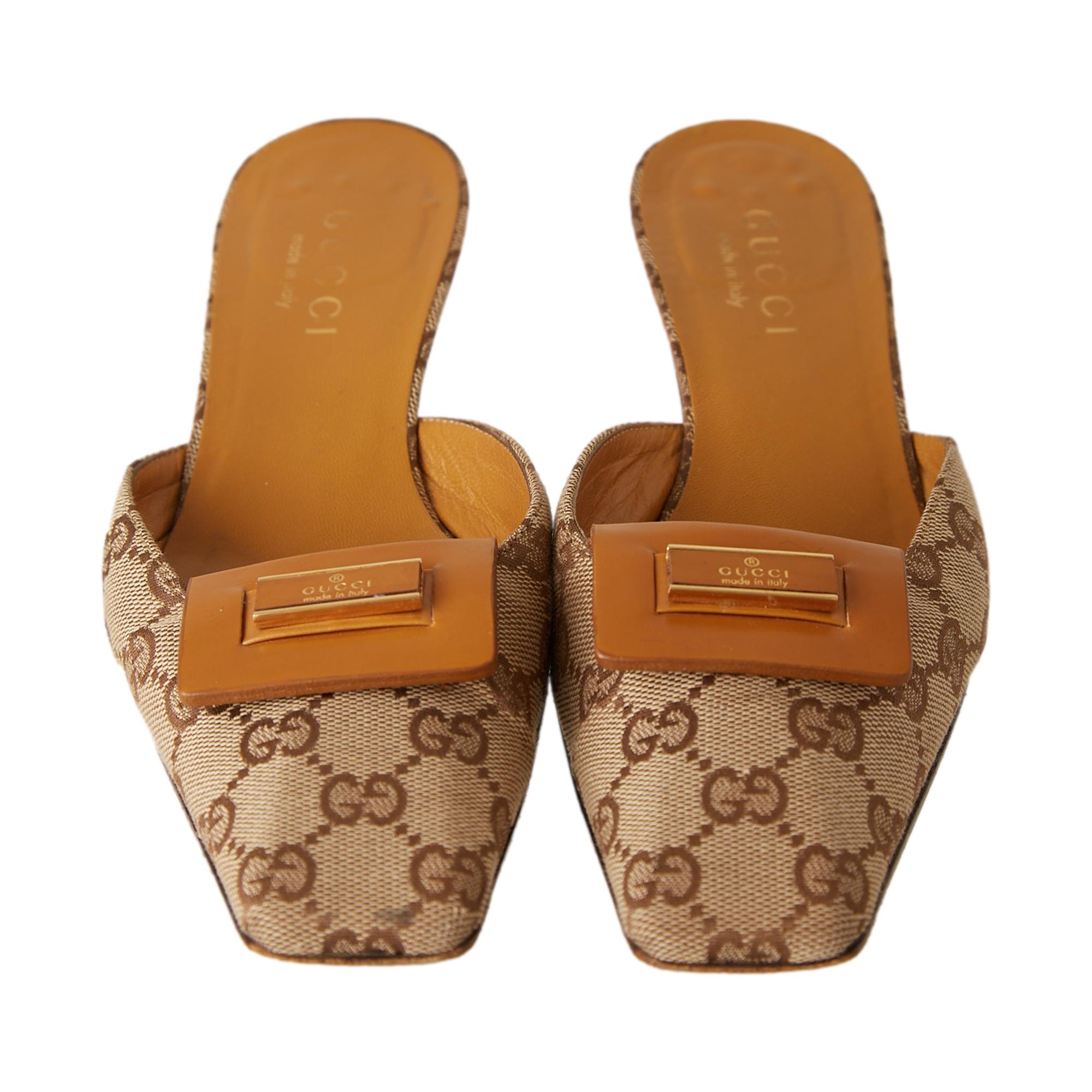 Gucci Tan Logo Kitten Heels