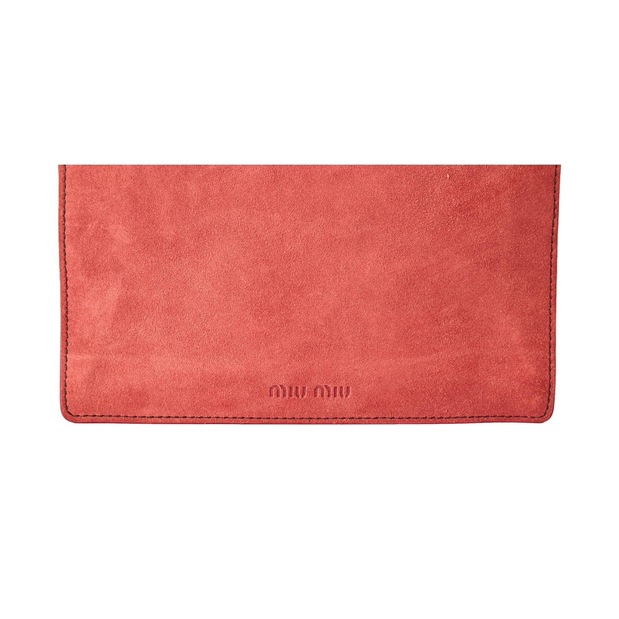 Miu Miu Pink Suede Buckle Shoulder Bag