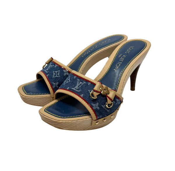 Louis Vuitton Denim Monogram Platform Heels