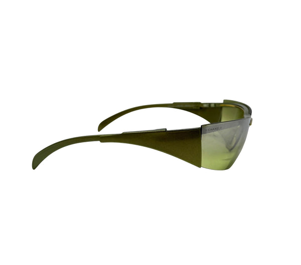 Chanel Green Visor Side Sunglasses