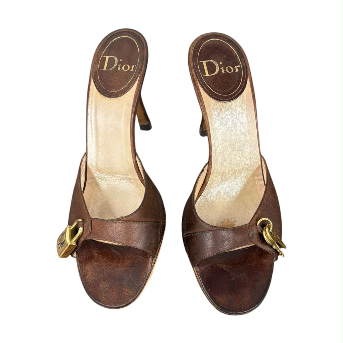 Dior Lock + Key Brown Heels