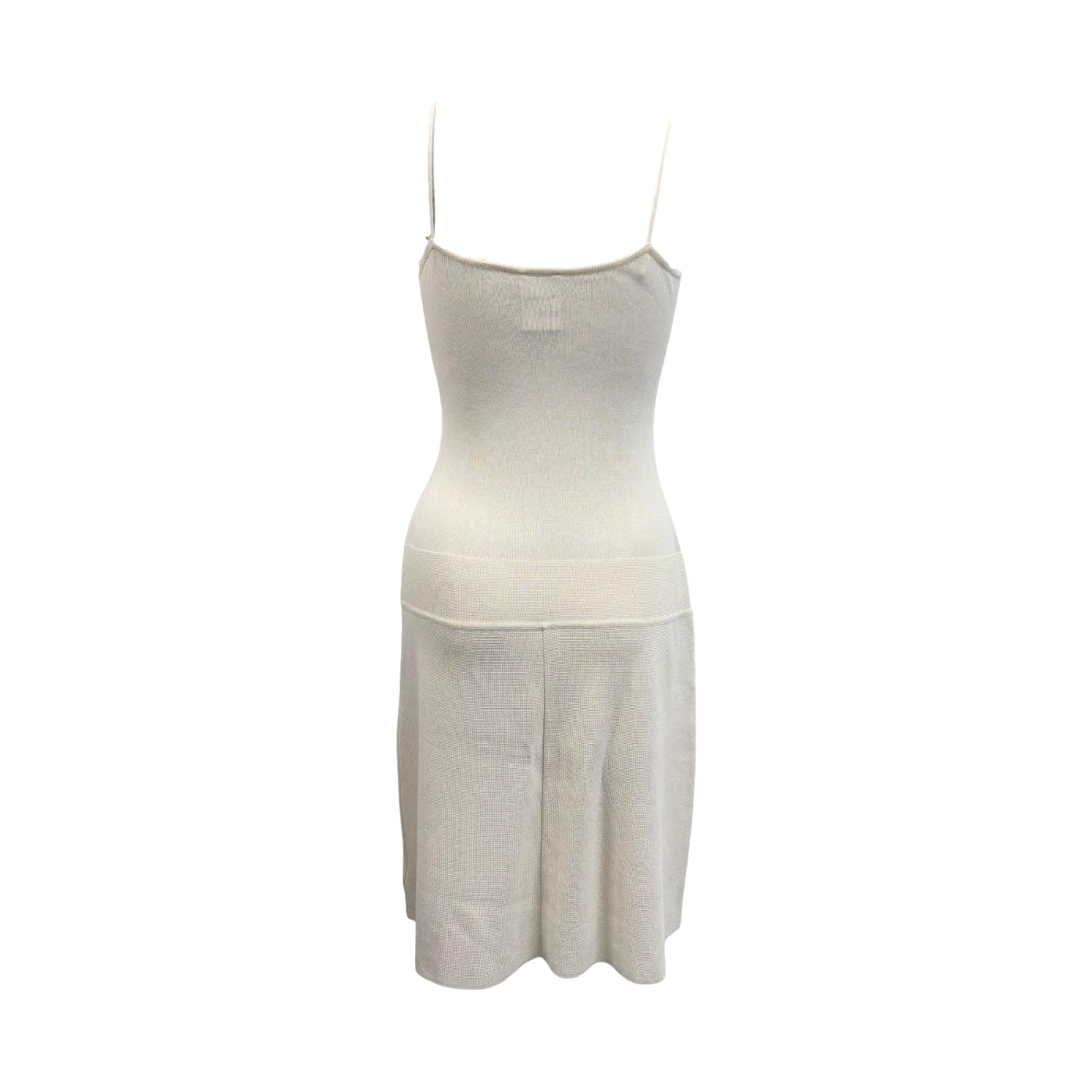 Chanel White Knit Logo Dress