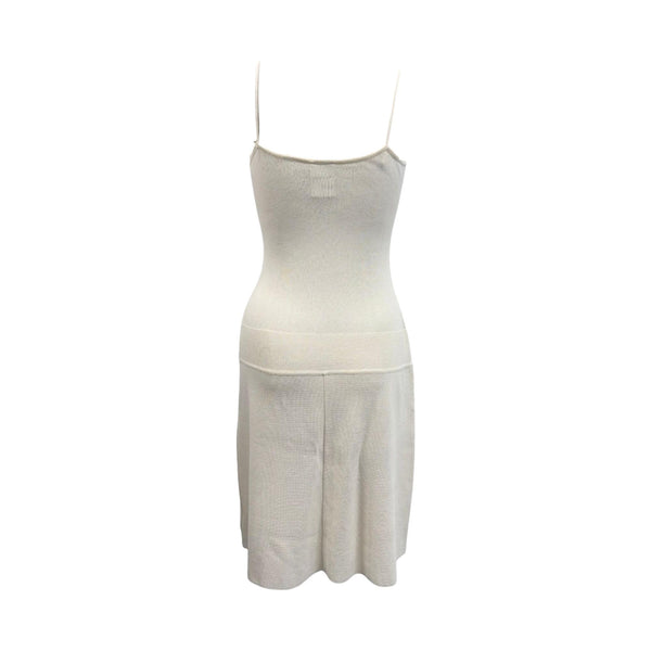 Chanel White Knit Logo Dress