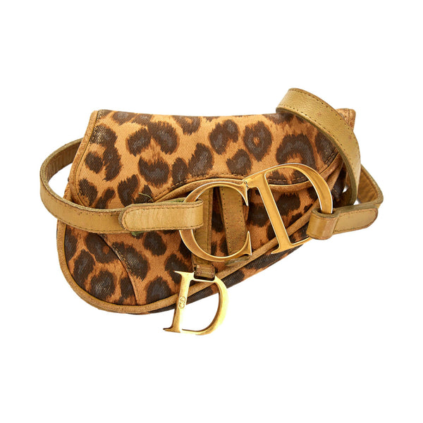 Dior Mini Cheetah Saddle Belt Bag