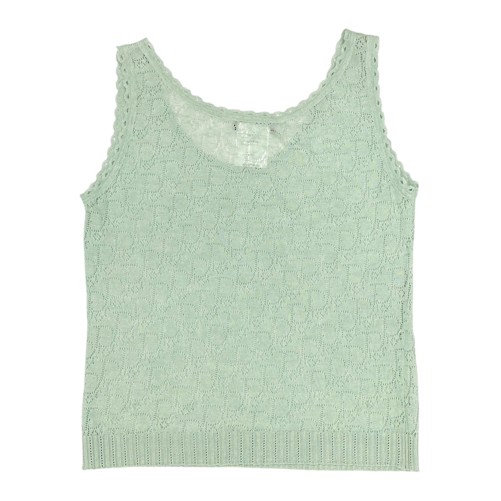 Dior Light Green Knit Logo Tank