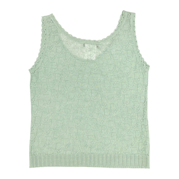 Dior Light Green Knit Logo Tank