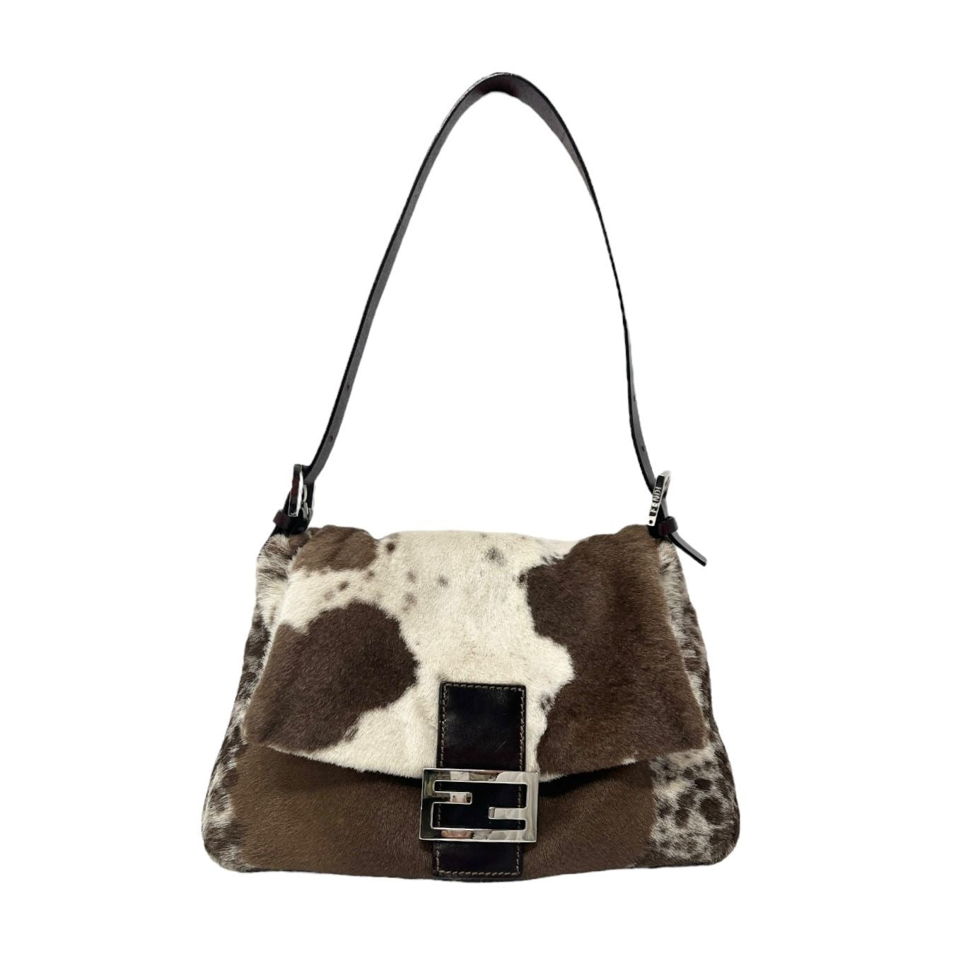 Fendi Brown Cow Print Mama Baguette