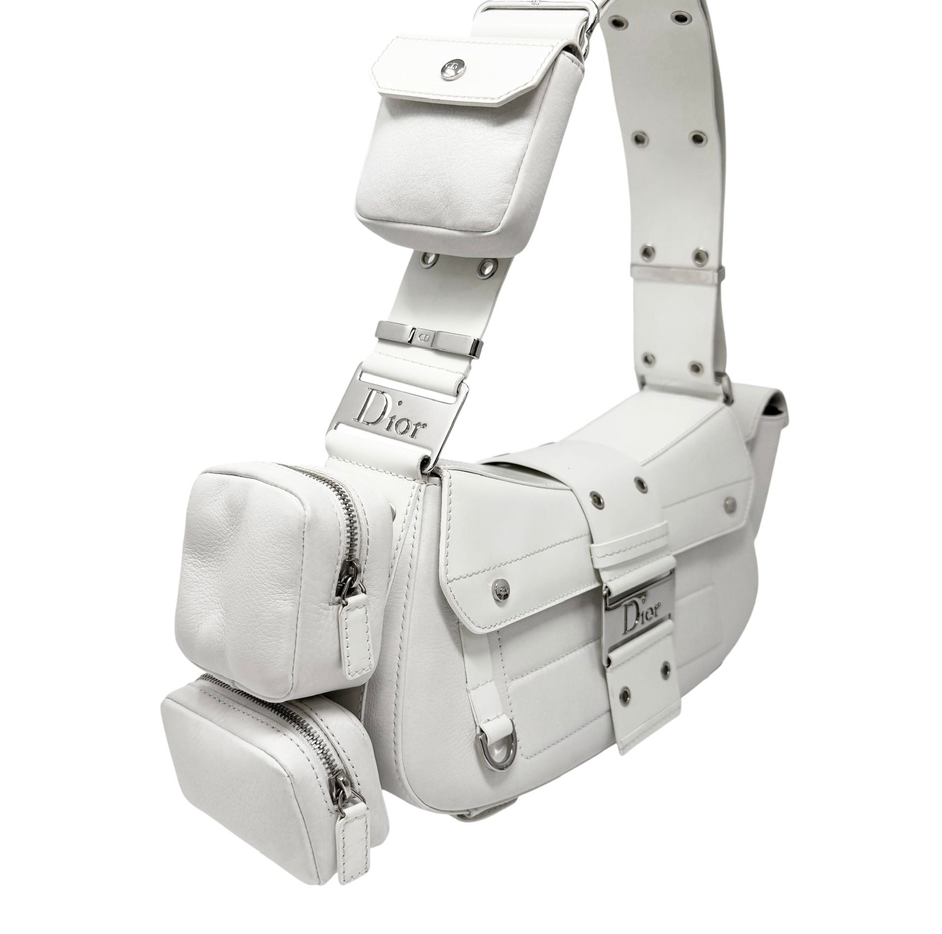 Dior ホワイト Dior White Leather Columbus Bag – Treasures of NYC