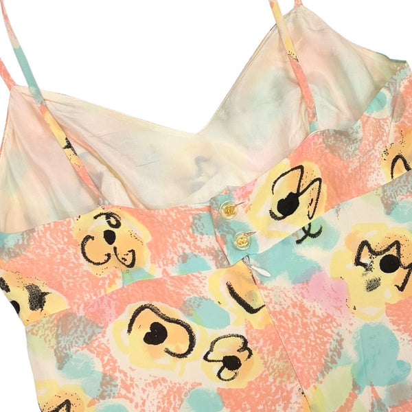 Chanel Pink Floral Silk Slip Dress