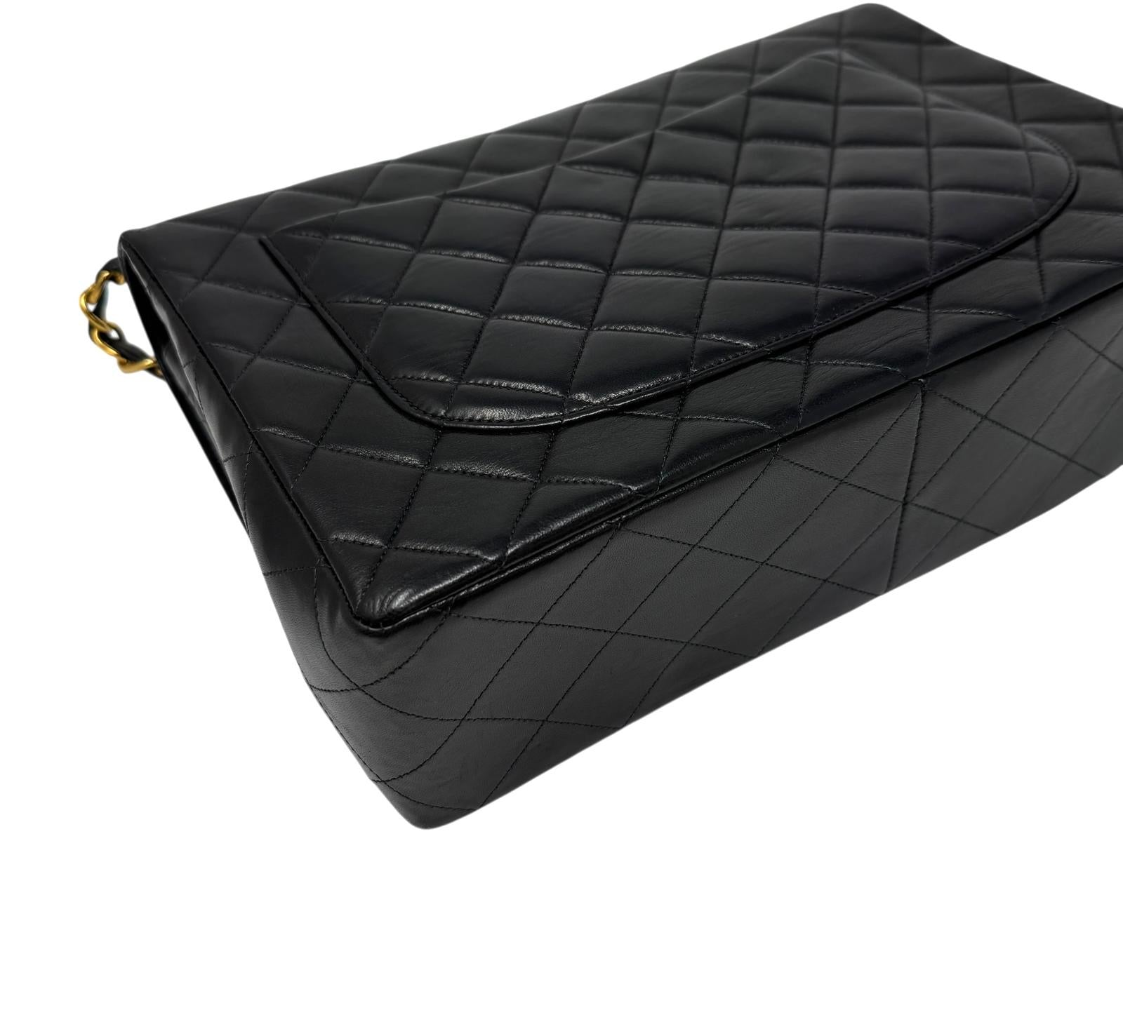 Chanel Black Jumbo Turnlock Flap Bag
