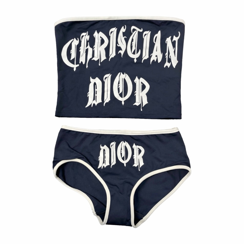 Dior Black Gothic Tube Top Set