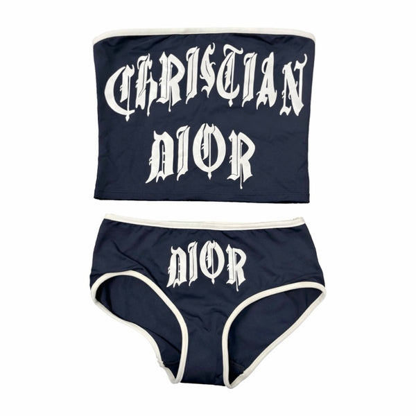 Dior Black Gothic Tube Top Set
