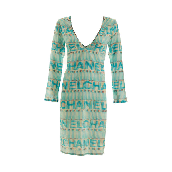 Chanel Baby Blue Logo Dress  Treasures of NYC