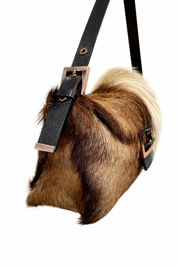 Fendi Fur Longhorn Baguette Bag
