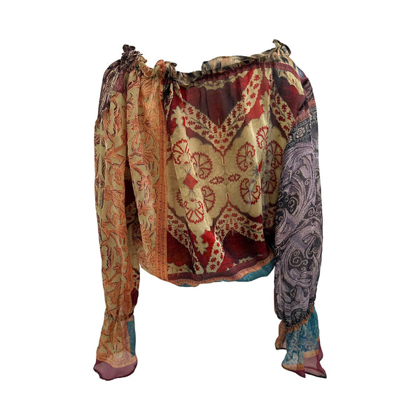 Roberto Cavalli Silk Multicolor Print Top
