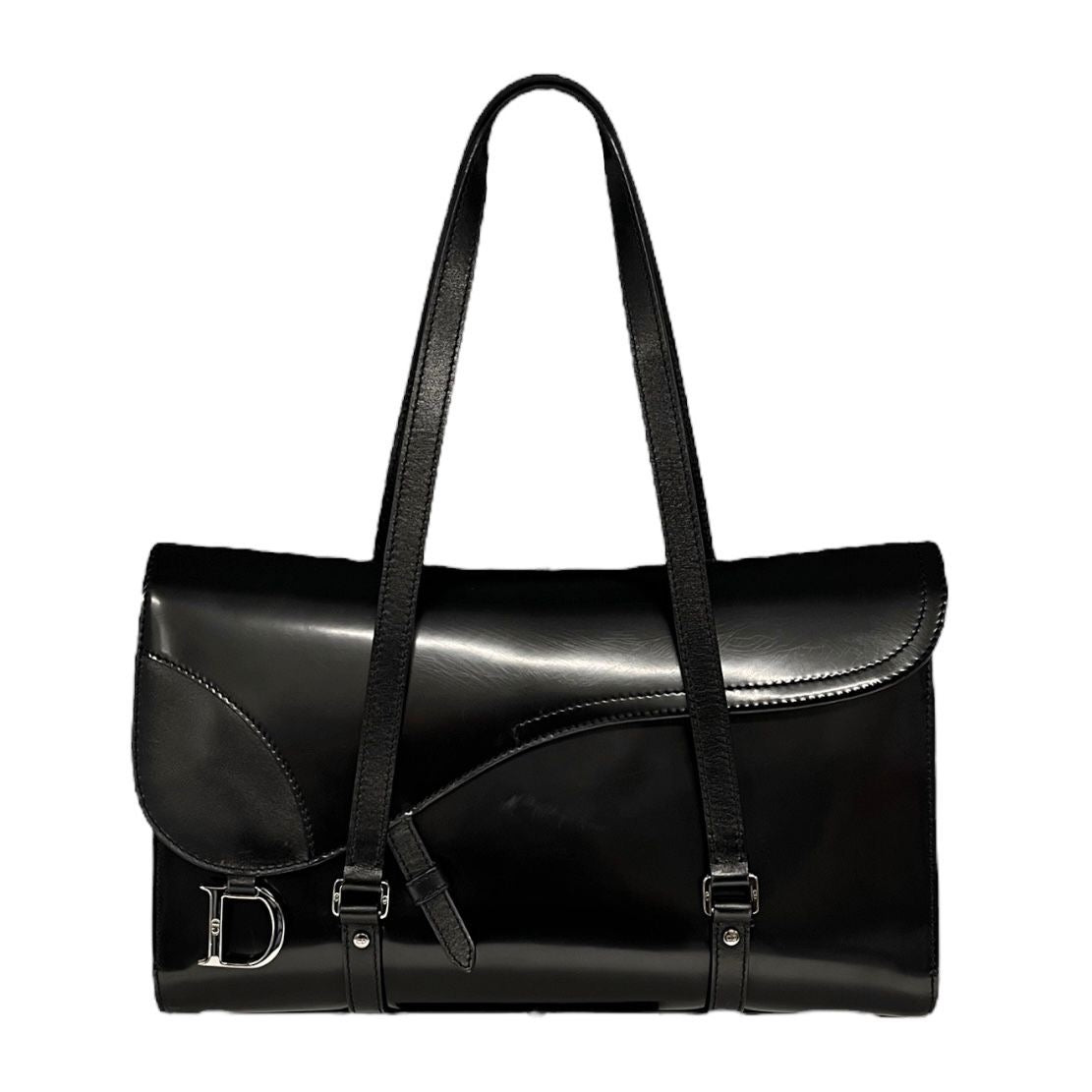 Dior Black Leather Saddle Shoulder Bag