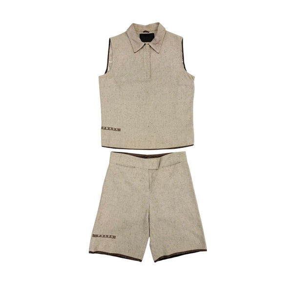 Prada Canvas Logo Short Set