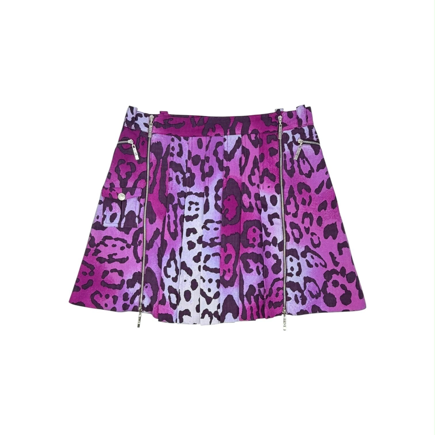 Dior Purple Cheetah Zip Skirt