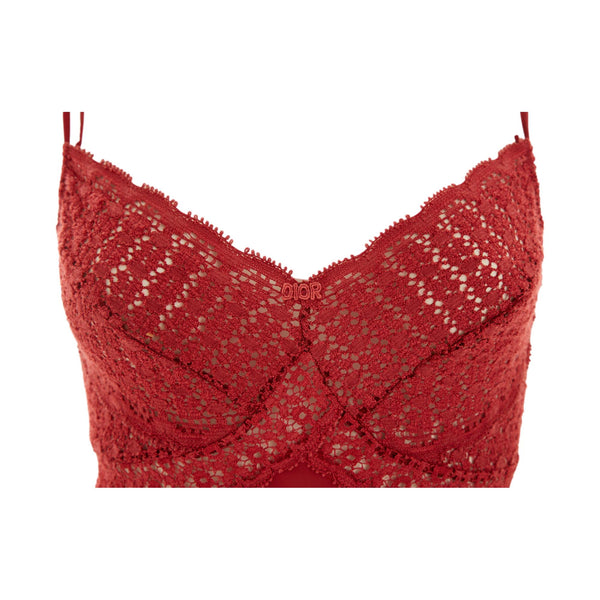 Dior Red Silk Lace Mini Dress Dior Red Silk Lace Mini Dress