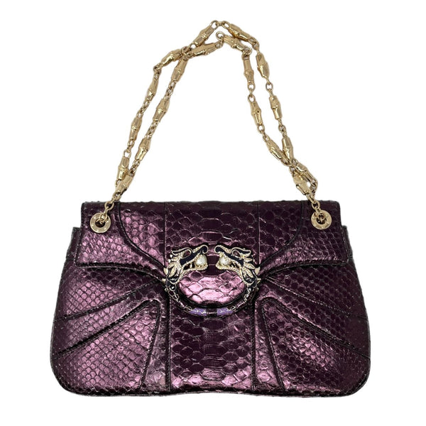 Gucci Snakeskin Purple Chain Bag