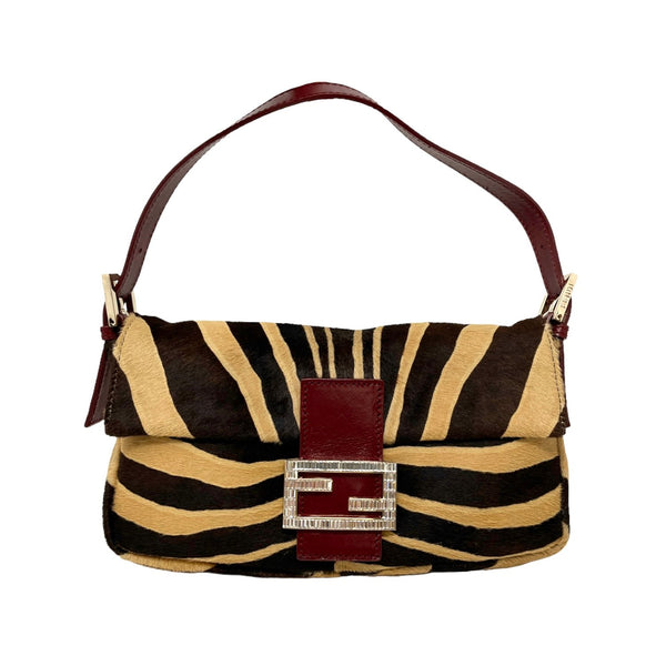 Fendi Brown Zebra Print Baguette