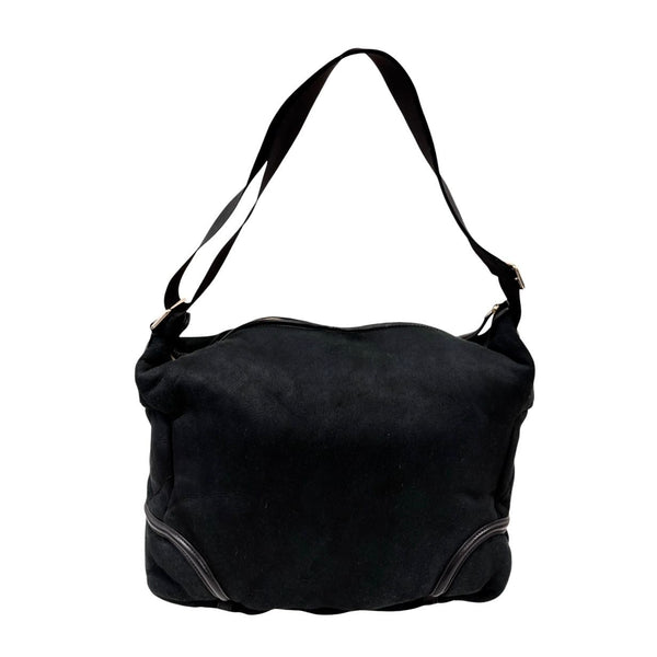 Chanel Black Shearling Large Messenger Bag