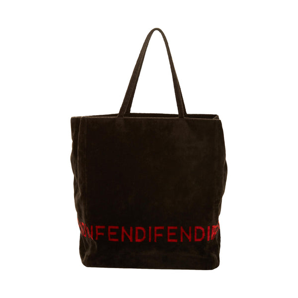 Fendi Black Velour Shoulder Bag