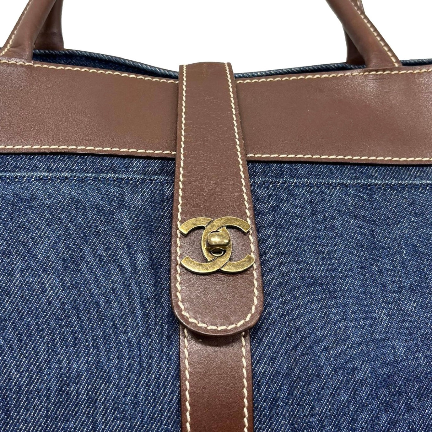 Chanel Denim and Leather Shoulder Bag
